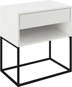 Éjjeliszekrény/kisasztal, fehér/fekete, ARTI TYP 2