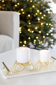 "Bastia" gyertyatartó nagy, arany, 2 db-os szett - EDZARD