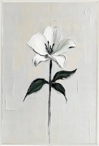 Poszter Keret Alumínium Olaj Impasto Természet Virág Fehér Liliom 40x60