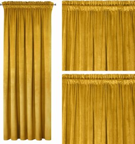 Bársony függöny 135x270 cm mustár szalaggal Eurofirany