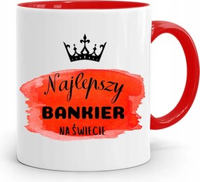 Bankárnak Piros Bögre Születésnapi Ajándék fényképes nyomtatással