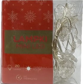 Karåcsonyfa låmpåk Jumi beltéri 20 db Led Hideg fehér Hópehely