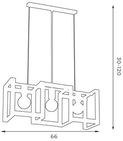 Csillár zsinóron KARTEL 3xE27/60W/230V