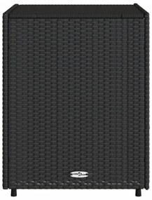 fekete polyrattan kerti tárolószekrény 55 x 59 x 69 cm