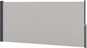 Outsunny Retractable Side Awning Privát Érintkezési Képernyő Fali Rögzítésű Acél Doboz Vízálló Oldalfali Napernyő Szélvédő 300 x 140 cm Erkélyre Teras