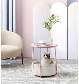 Kisasztal NOIRA rózsaszín/fehér