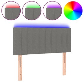 sötétszürke szövet LED-es fejtámla 80 x 5 x 78/88 cm