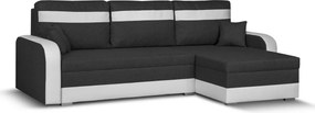 KONRAD Kinyitható sarokkanapé Sötétszürke/fehér
