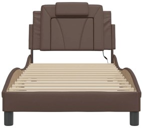 barna ágykeret Viana LED-ekkel matrac nélkül 90 x 200 cm
