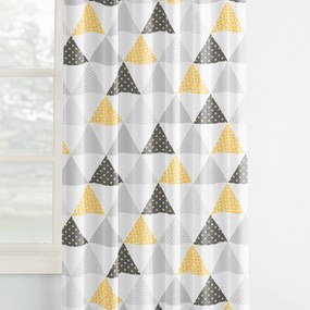 Goldea gyerek pamut drapéria - narancssárga - szürke háromszögek 220x140 cm