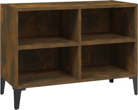 vidaXL füstös tölgyszínű TV-szekrény fémlábakkal 69,5 x 30 x 50 cm