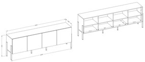 Wezilo TV szekrény 204 cm – fehér supermatt