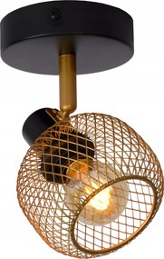 Mennyezeti lámpa fali reflektor fekete arany drót lámpabúra Lucide