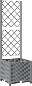 vidaXL világosszürke PP rácsos kerti ültetőláda 40 x 40 x 136 cm