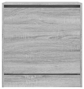 szürke sonoma színű szerelt fa cipőszekrény 60 x 34 x 63,5 cm