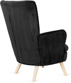 Füles Fotel Fekete Bársony Kárpittal. SANTOS