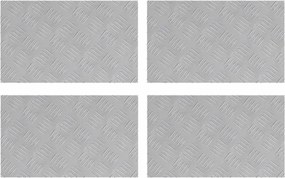 vidaXL Lépcsőfok Négyszögletes 4 pcs Ezüst 50 x 30 cm Alumínium