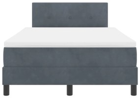 Boxspring Ágy Matraccal Sötétszürke Kis Kétszemélyes Bársonyos
