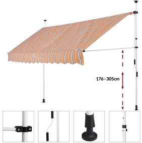 Detex® Narancssárga-kék napellenző - 400cm