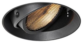 Modern beépíthető spotlámpa fekete GU10 AR111 kerek, keretelés nélküli - Oneon Honey