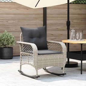 szürke polyrattan kerti hintaszék párnákkal