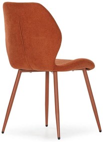 Terrakotta színű kárpitozott étkezőszék szett 4 db-os Ansu – Marckeric