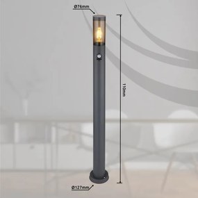 Globo 3159SAS - Kültéri érzékelős lámpa BOSTON 1xE27/15W/230V IP44 110 cm fekete