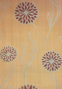 Narancssárga alapon virágok fali tapéta 3650342