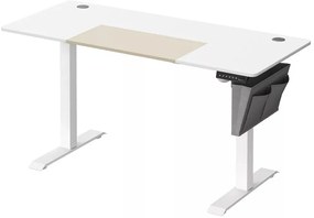 Íróasztal, elektromosan állítható magasság, bézs és fehér 60 x 140 x (72-120) cm