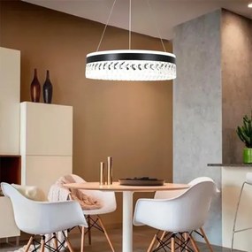 LED dimmelhető csillár zsinóron LED/90W/230V 3000-6500K fekete + távirányítás