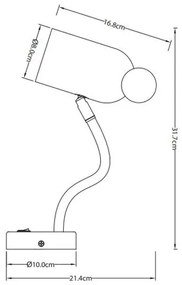 Lámpa Fali lámpatest MOUSE, 4763, max250V, 50/60Hz, 1*E27,  max.25 W, IP20, átmérő 8 cm, fekete/arany