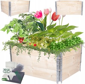 Magasított ágyás lépcsőzetes állítható fa zöldségtartó 60x120x100