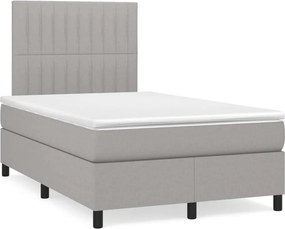 vidaXL világosszürke szövet rugós ágy matraccal 120 x 200 cm
