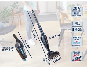 Leifheit Rotaro PowerVac porzsák nélküli porszívó 2 az 1-ben (20 V) 11928