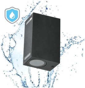 Kültéri fali lámpa QUERK 2xGU10/35W/230V IP54 15 cm fekete
