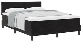 Box Spring Ágy Matraccal Fekete Színben, 140x190 cm Bársony