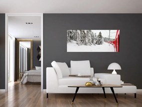 Kép - Vonat a havas tájban (120x50 cm)