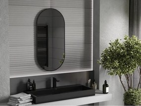 Mexen Loft fürdőszobai ovális tükör 100 x 50 cm, fekete keret - 9851-100-050-000-70
