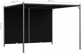 vidaXL antracitszürke kerti pavilon behúzható tetővel 3 x 3 m