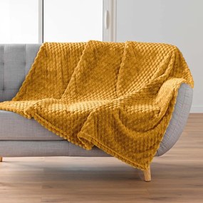 Okkersárga mikroflanel takaró 125x150 cm Mini Frosty – douceur d'intérieur