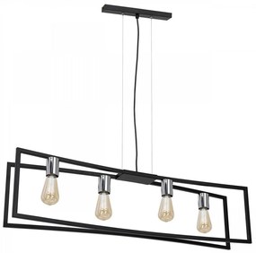 Csillár zsinóron TUNJA 4xE27/60W/230V fekete/króm