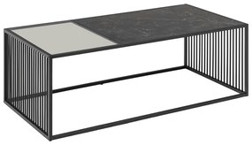 Fekete dohányzóasztal üveg asztallappal 60x120 cm Strington – Actona