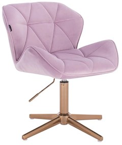 HR111CROSS Halványlila modern velúr szék arany lábbal
