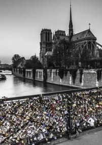 Poszter 21x29,7cm Pont des Arts hĂd szerelem lakatokkal, Assaf Frank