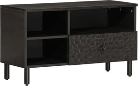 vidaXL fekete tömör mangófa TV-szekrény 80 x 33 x 46 cm