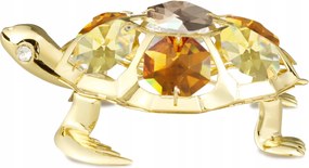 Teknős figura arany csillogó dekoráció kristályokkal