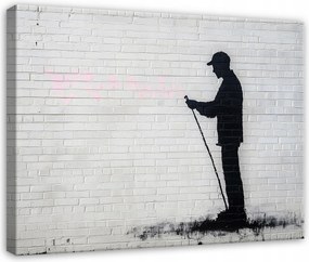 Vászonkép Nappali Hálószoba Konyha Absztrakt Banksy Szürke 120x80