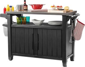 Keter UNITY XL 207 l multifunkcionális kertigrillezőasztal, grafit, 134 x 52 x 90 cm