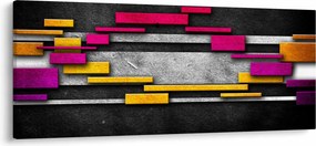 Egy kép a színes absztrakció fekete alapon (120x50 cm)