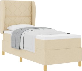 vidaXL Boxspring ágy matraccal Sötétszürke 90x190 cm Szövet Krém